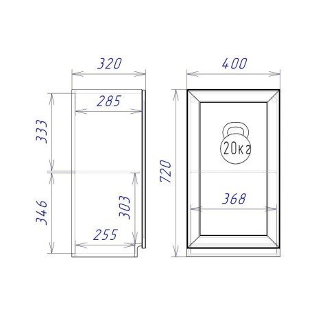 Сити Шкаф 1 дверь со стеклом